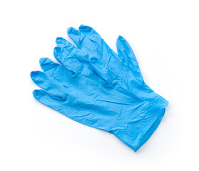 Nitrile gloves on a white background