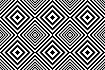 Seamless of geometric pattern. Design diagonal of square tile of white on black background. Design print for illustration, texture, material, wallpaper, background.