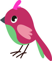 Clipart funny fat bird. Flight. Retro style. Decor for decoration. Vector illustration in cartoon style.