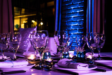 glasses on a table