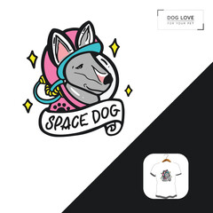 Space dog t shirt design your own
