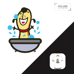 Pet Grooming and bath dog t-shirt design.