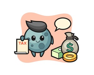 Character cartoon of asteroid as a accountant