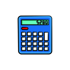 Calculator in drawing style isolated vector. Hand drawn object illustration for your presentation, teaching materials or others.