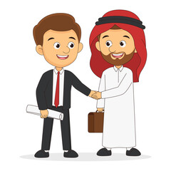 Arabic Business man or manager Two persons are shaking hands, businessman, partners,manager