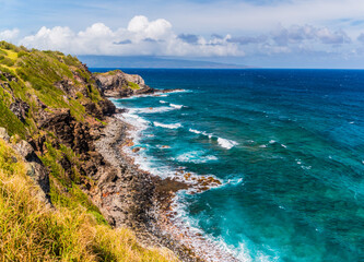 Obraz premium Lipoa Point on Honoapiilani Highway, Maui, Hawaii, USA