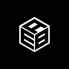 EBA letter logo design with black background in illustrator, cube logo, vector logo, modern alphabet font overlap style. calligraphy designs for logo, Poster, Invitation, etc.
