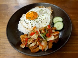 fried rice with chicken
