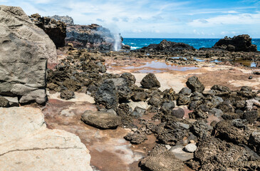 The Nakalele Blow Hole on Nakalele Point, Maui, Hawaii, USA