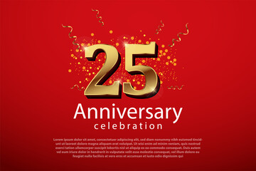 Fototapeta na wymiar 25 years anniversary celebration logo vector template design illustration