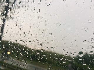 water drops on glass