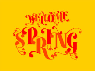 Welcome Spring Typography Creative Design