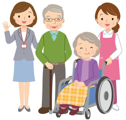 高齢者をサポートする人々　介護　福祉