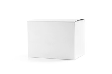 white cardboard box for product design mock-up isolated on white background