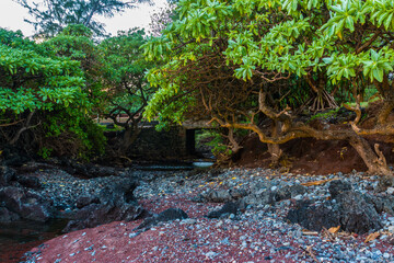 Haneo'O Gulch on Koki Beach, Maui, Hawaii, USA