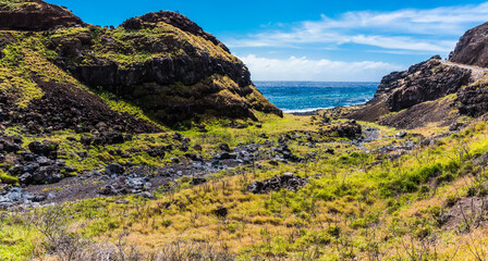 Demolished Car at The Bottom of The Manawainui Gulch on The Palani Highway, Maui, Hawaii, USA