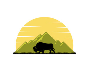 Green mountain and bison inside © Jefry Maviskho