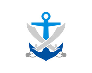 Pirates sword crossed in the anchor logo