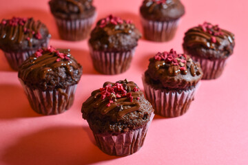 chocolate cupcakes with sprinkles