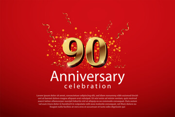 90 years anniversary celebration logo vector template design illustration