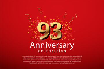 93 years anniversary celebration logo vector template design illustration