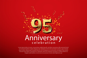 95 years anniversary celebration logo vector template design illustration