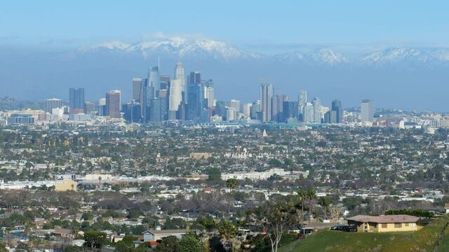 View Of The Los Angeles Skyline From The Baldwin Hills Scenic Overlook