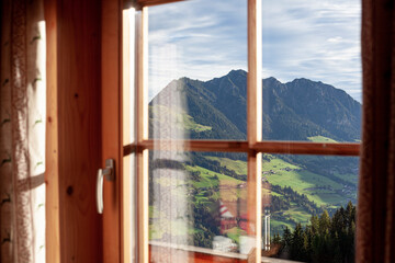 View Of Landscape Through Window