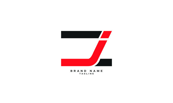 ZJ, JZ, Abstract initial monogram letter alphabet logo design
