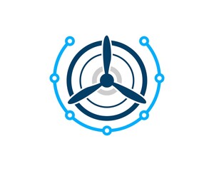 Circle circuit technology with plane propeller inside © DitaTiara