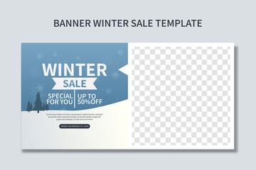Creative winter sales banner template design. good for any promotion on web or social media vector