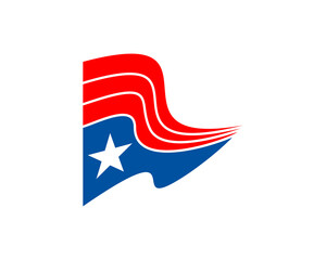 Abstract american flag abstract logo