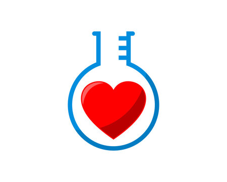 Laboratory test tube with love inside