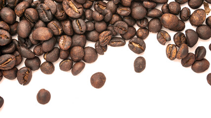 Naklejka premium Coffee beans. Isolated on a white background. 