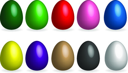 Eggs vector set eps easter happy kit color 