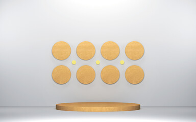 Abstract 3d display product display mockup minimal scene with geometric podium platform. 3d rendering with a podium. stand for cosmetic products. Product presentation and Stage showcase.