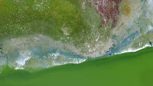 UAV aerial photos of lakes in Ulan hada Volcano Park