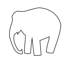 Graphic representation of an elephant outline on a white background