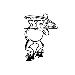 鳥獣戯画カエル
