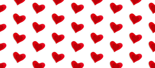 Obraz na płótnie Canvas Love background made of red hearts on pastelle background, wedding, valentines day, Abstract background, pop art
