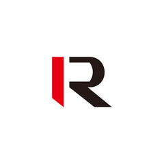 letter ri simple geometric motion design logo vector