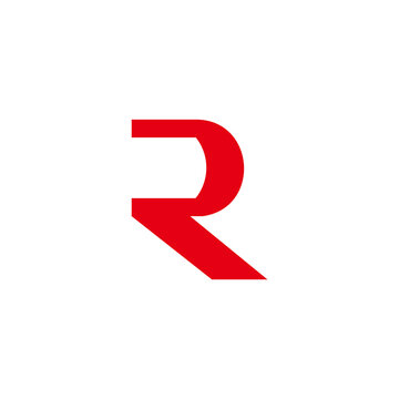 letter r simple geometric logo vector