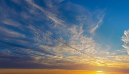 Colorful sky during sunset natural landscape