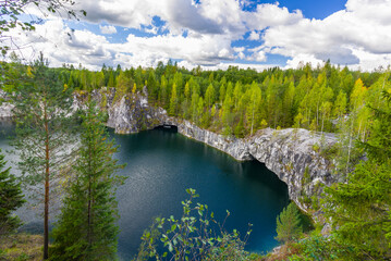 Ruskeala marble quarry has been transformed into beautiful park in Russian Karelia