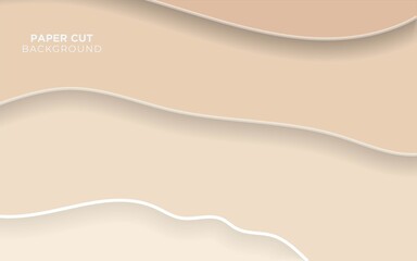 Abstract blue sea and beach, summer background with paper waves