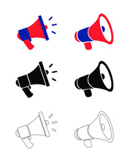 Icono, vector lineal de meg&aacute;fono, altavoz