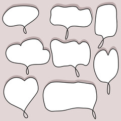 CUTE PASTEL SPEECH BUBBLE SET FOR TEXT, QUESTION, STICKER, THINKING, IDEA IN MODERN STYLE. GRAPHIC ILLUSTRATION VECTOR CAN USE FOR  ICON OR BACKGROUND