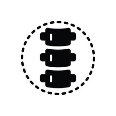 Black solid icon for spine