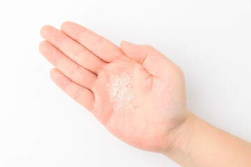 Silica gel on white background