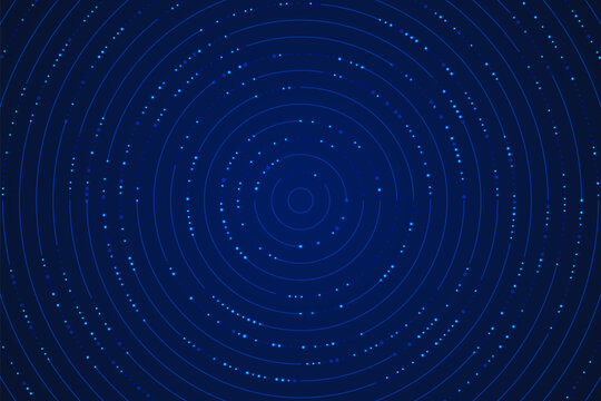 Abstract gradient blue technology circular line design pattern with glitter effect. Technology futuristic concept. Vector illustration 